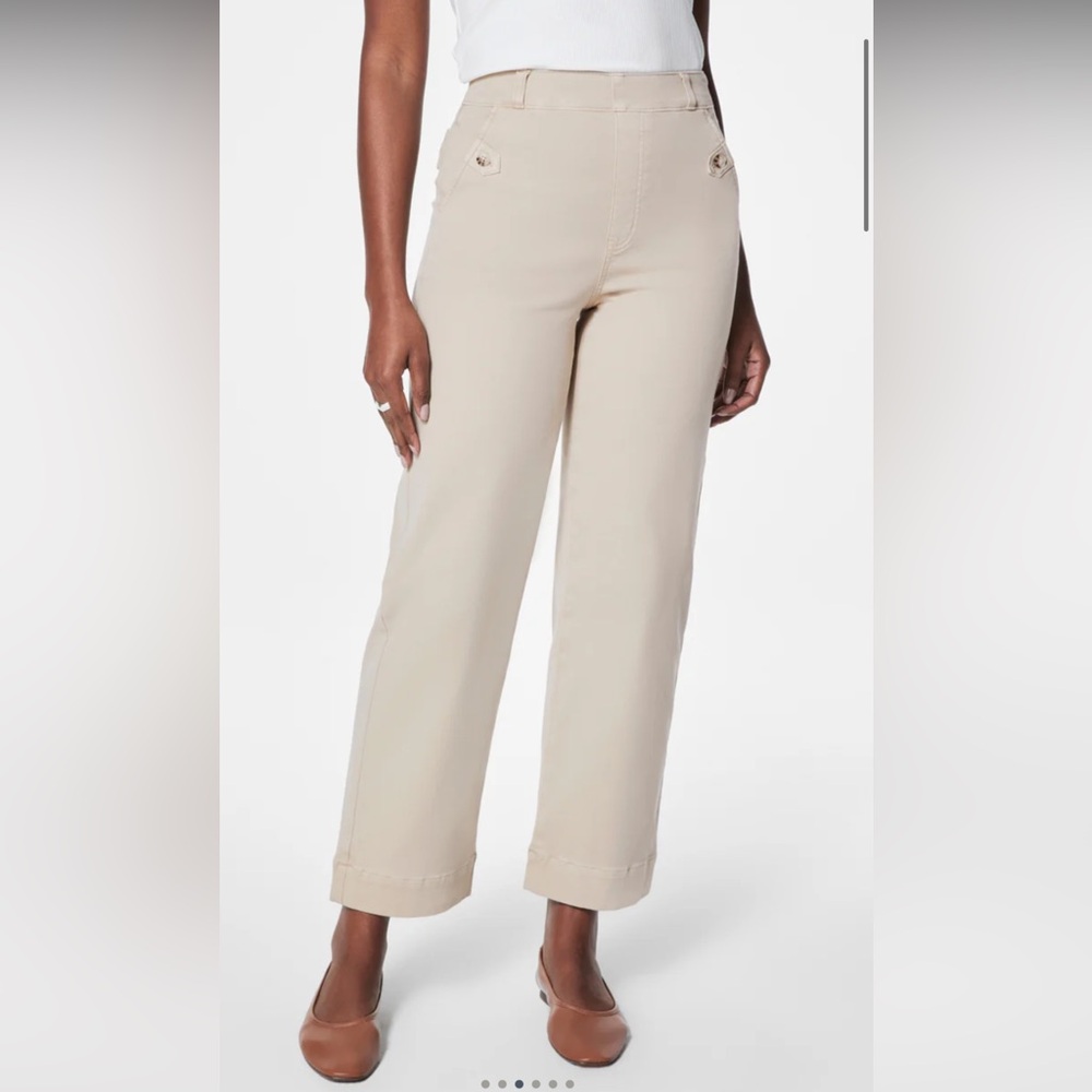 SPANX Bone Cropped Wide-Leg Pants Size Med, Regular